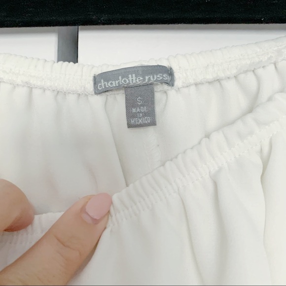 Charlotte Russe White Ruffle Off the Shoulder Top - Picture 3 of 5